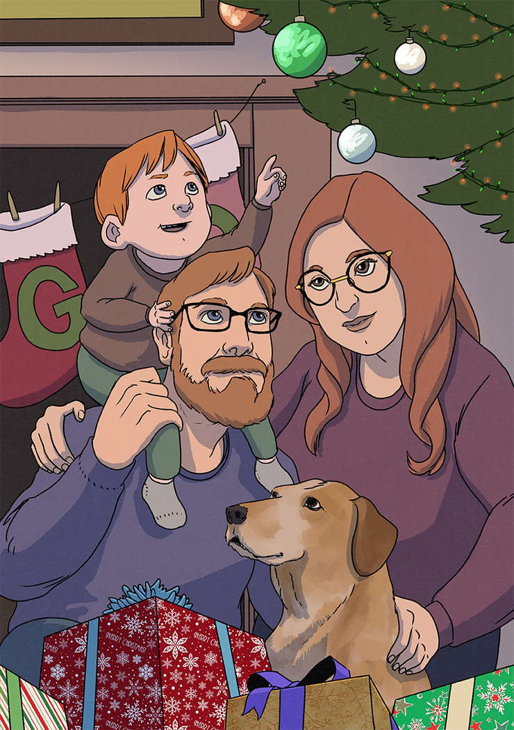 A commissioned family Christmas portrait